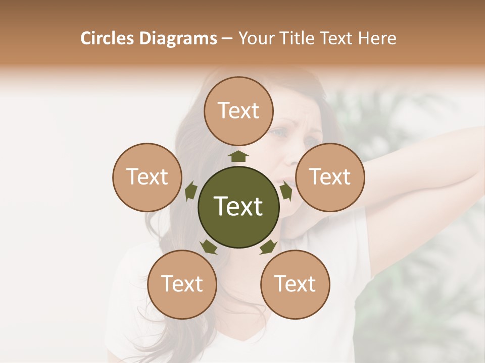 Displacement Brown Hair Touching PowerPoint Template