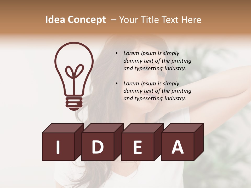 Displacement Brown Hair Touching PowerPoint Template