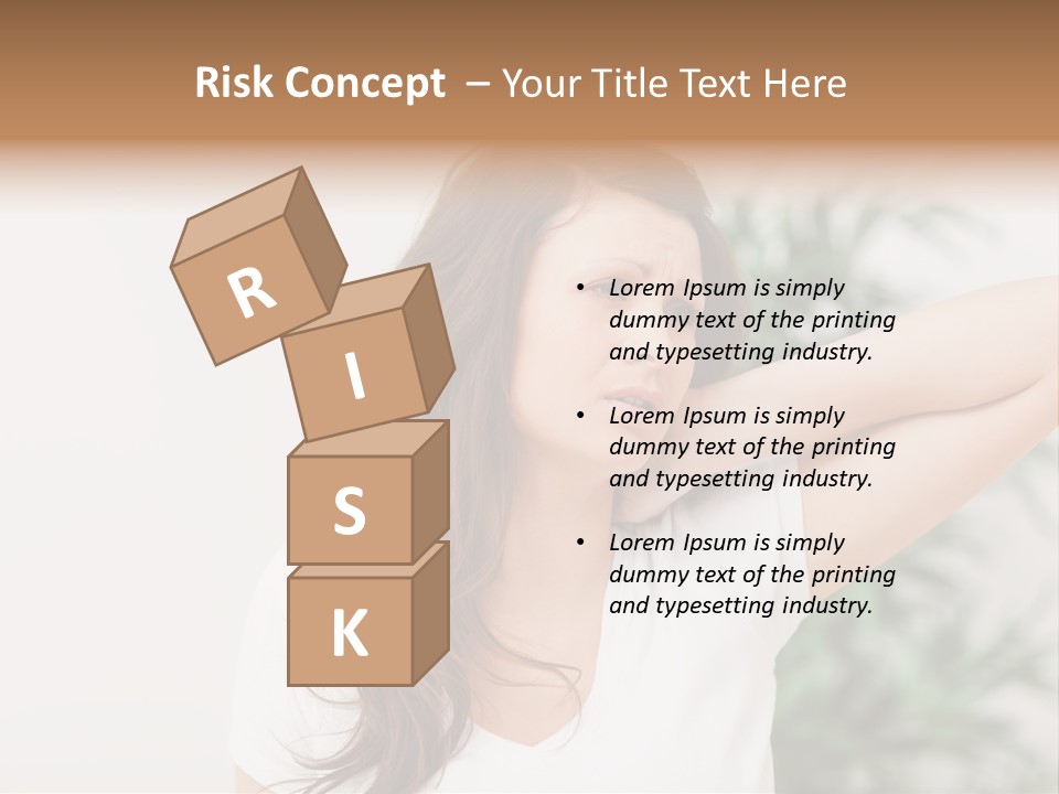 Displacement Brown Hair Touching PowerPoint Template