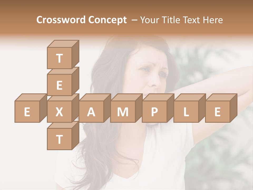 Displacement Brown Hair Touching PowerPoint Template