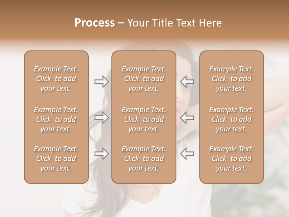 Displacement Brown Hair Touching PowerPoint Template