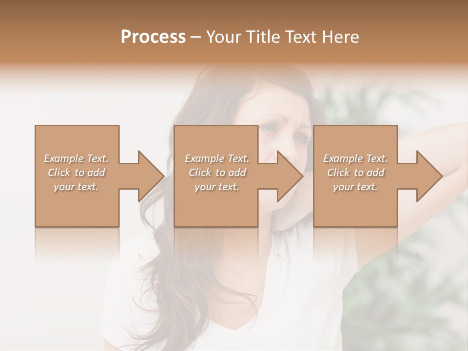 Displacement Brown Hair Touching PowerPoint Template