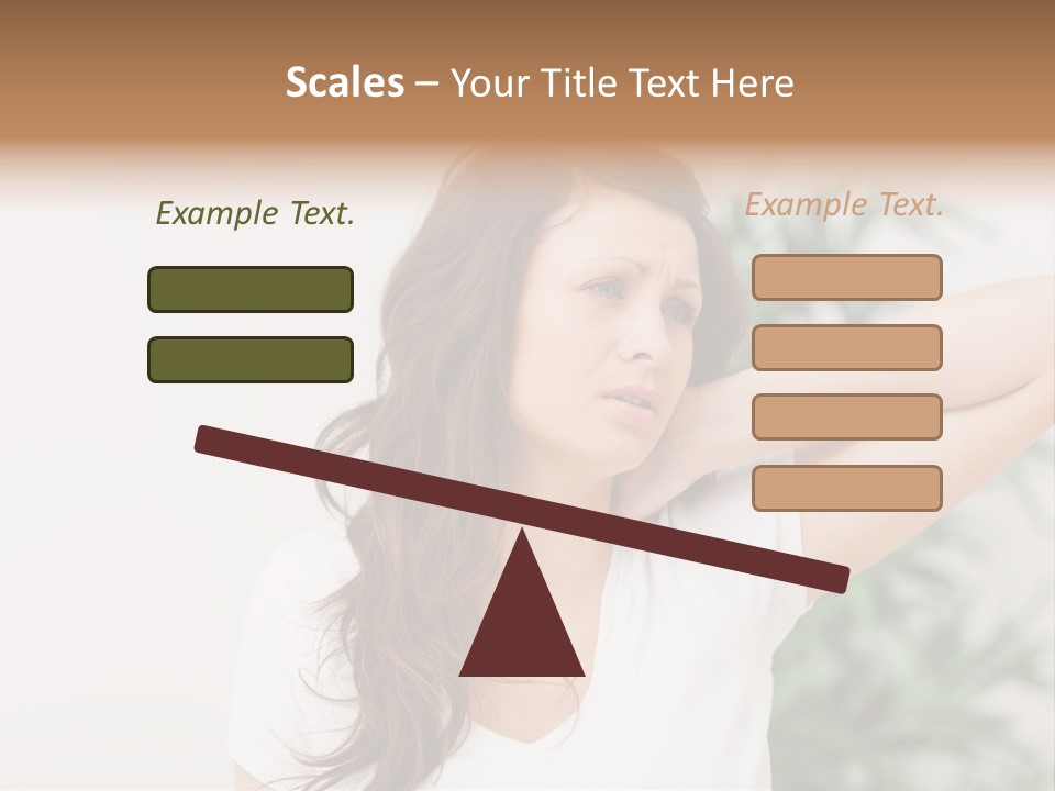 Displacement Brown Hair Touching PowerPoint Template