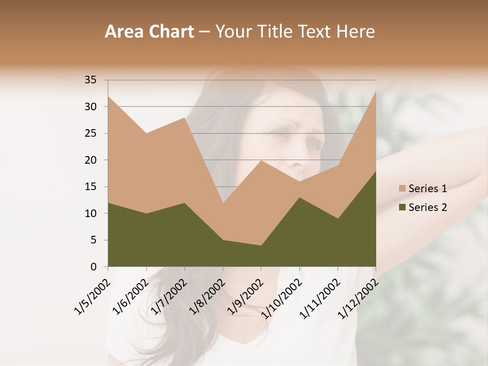 Displacement Brown Hair Touching PowerPoint Template