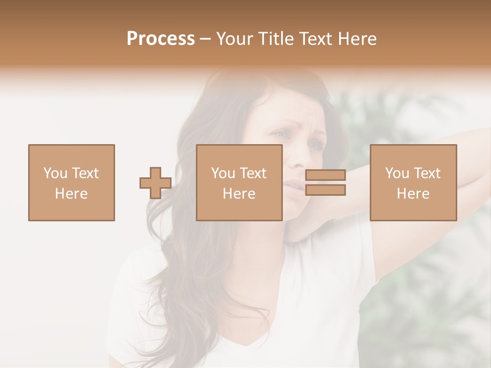 Displacement Brown Hair Touching PowerPoint Template