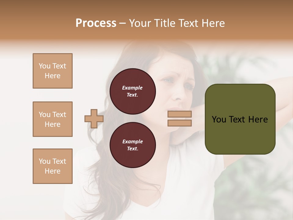 Displacement Brown Hair Touching PowerPoint Template