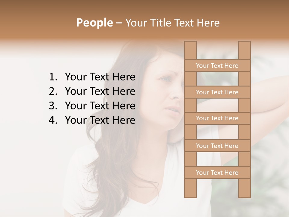 Displacement Brown Hair Touching PowerPoint Template