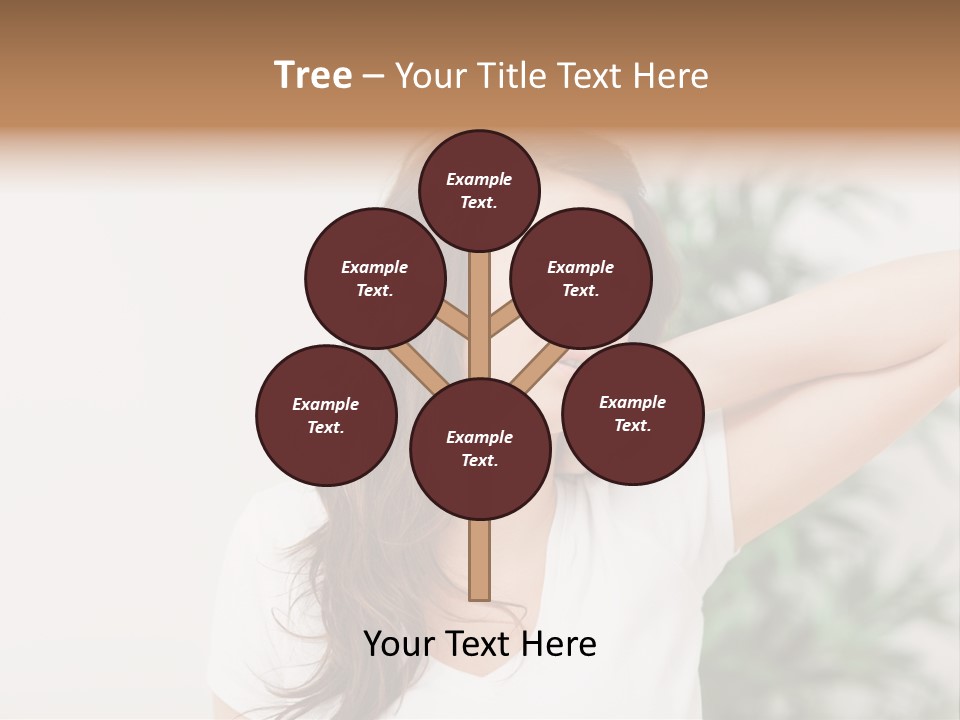 Displacement Brown Hair Touching PowerPoint Template