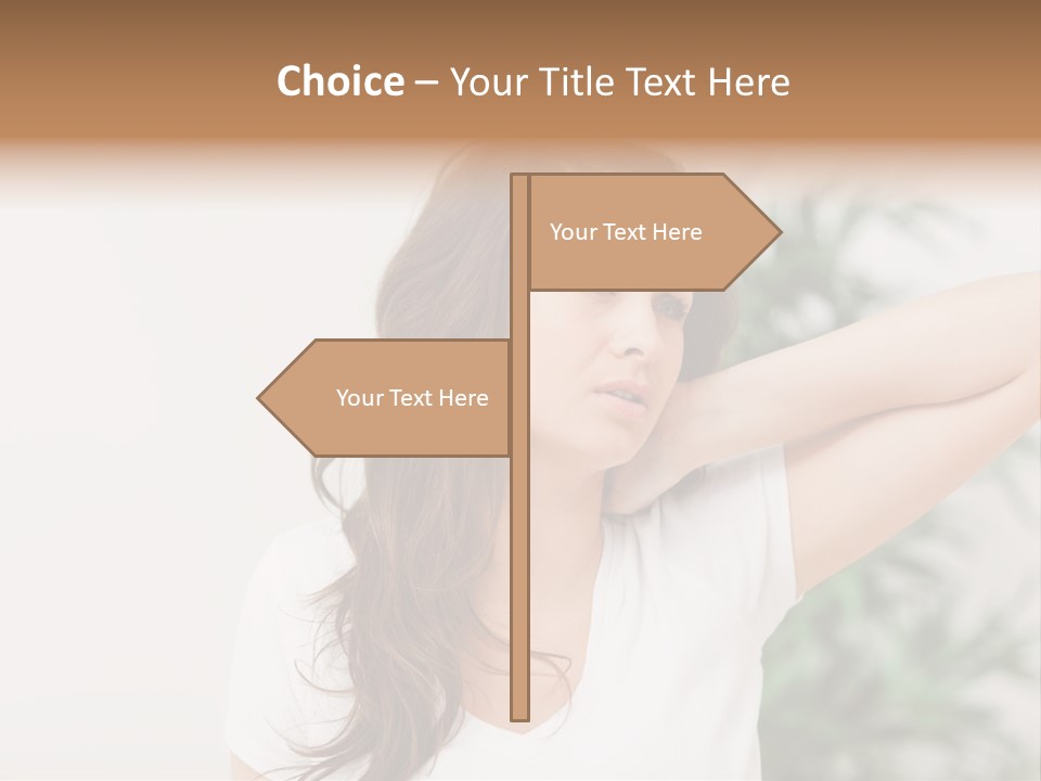Displacement Brown Hair Touching PowerPoint Template