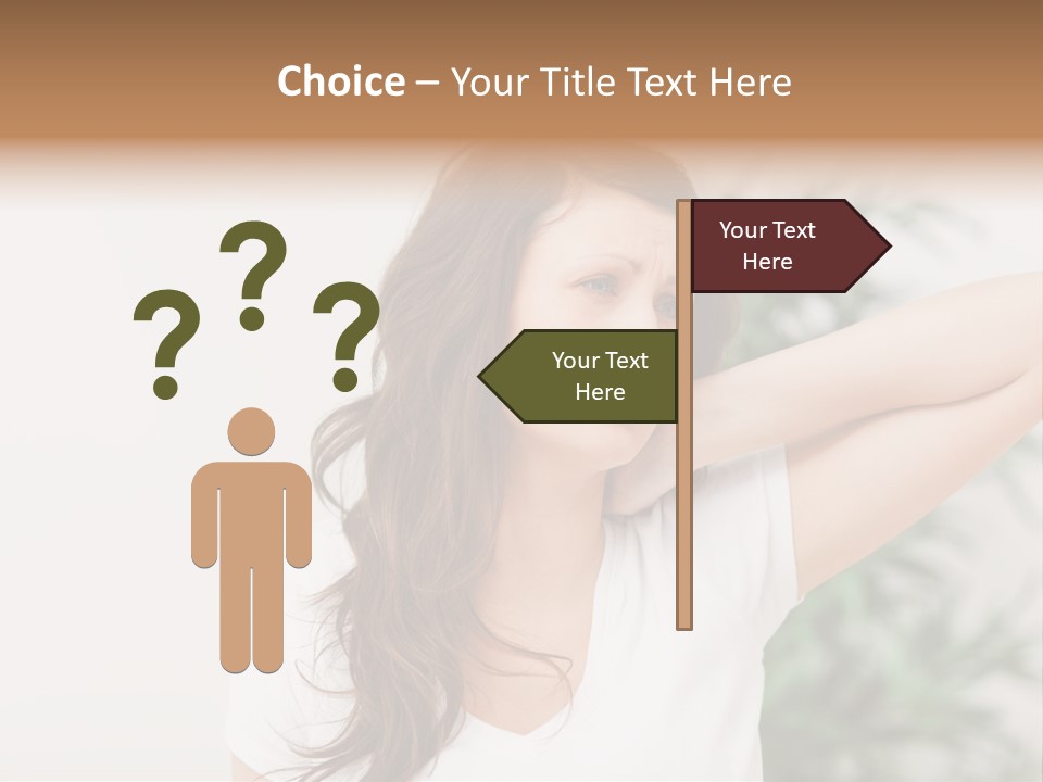 Displacement Brown Hair Touching PowerPoint Template