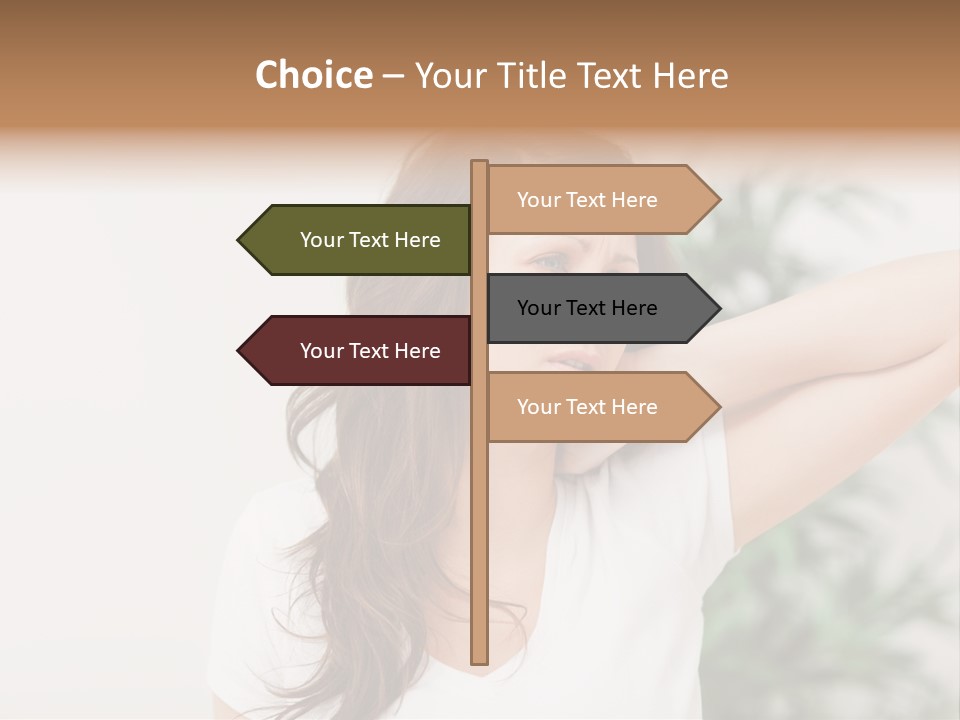 Displacement Brown Hair Touching PowerPoint Template