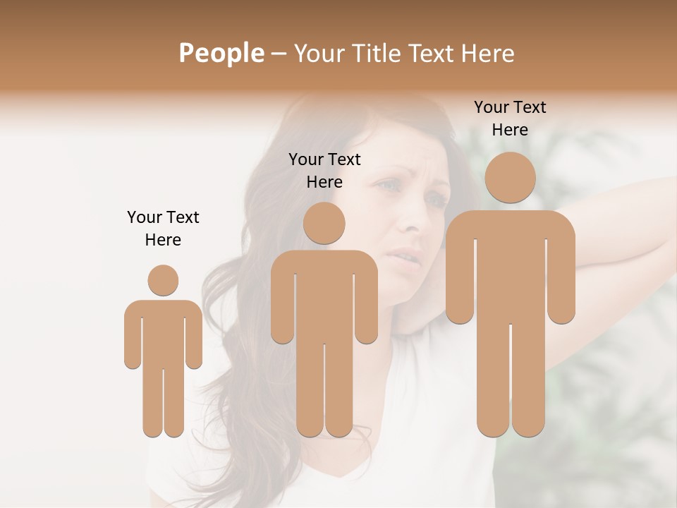 Displacement Brown Hair Touching PowerPoint Template