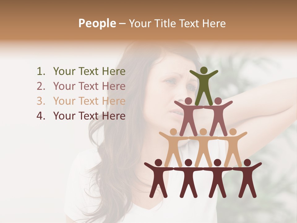 Displacement Brown Hair Touching PowerPoint Template