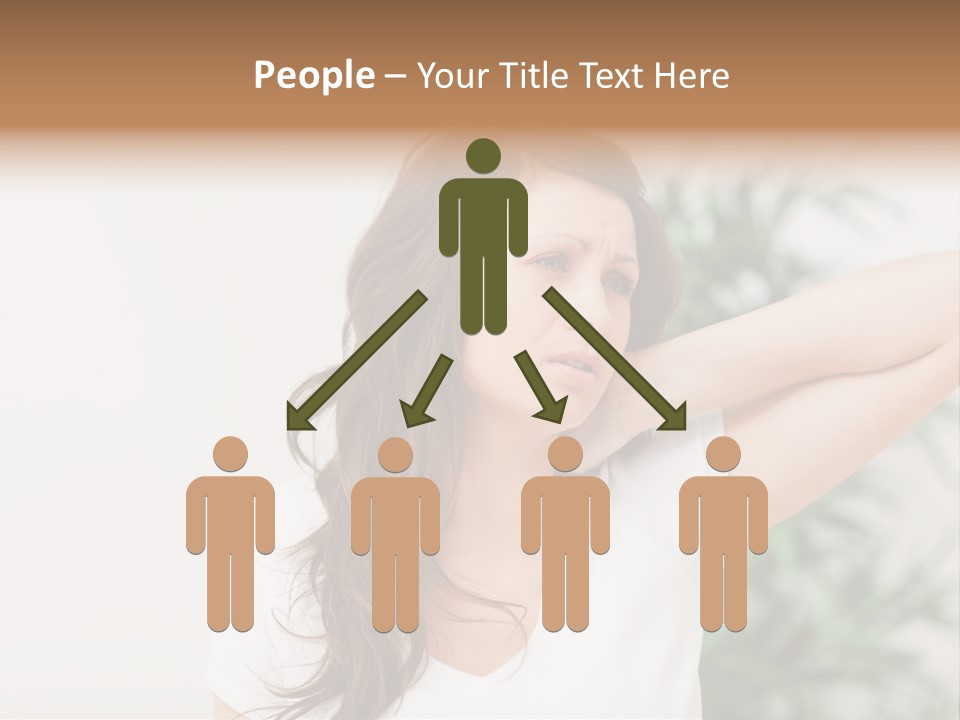 Displacement Brown Hair Touching PowerPoint Template