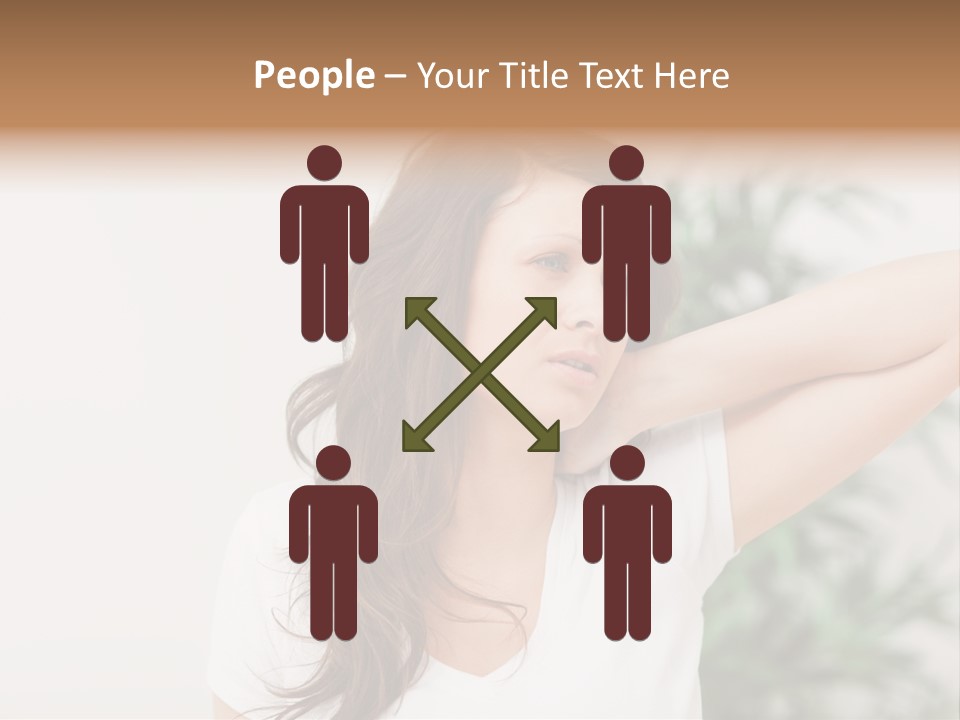 Displacement Brown Hair Touching PowerPoint Template