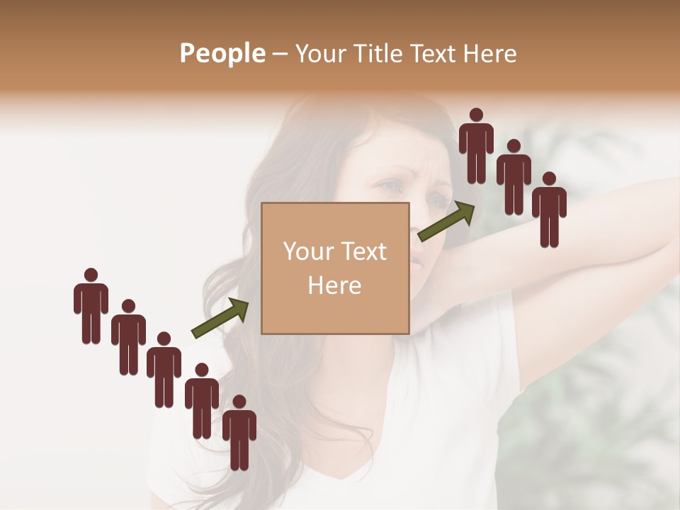 Displacement Brown Hair Touching PowerPoint Template