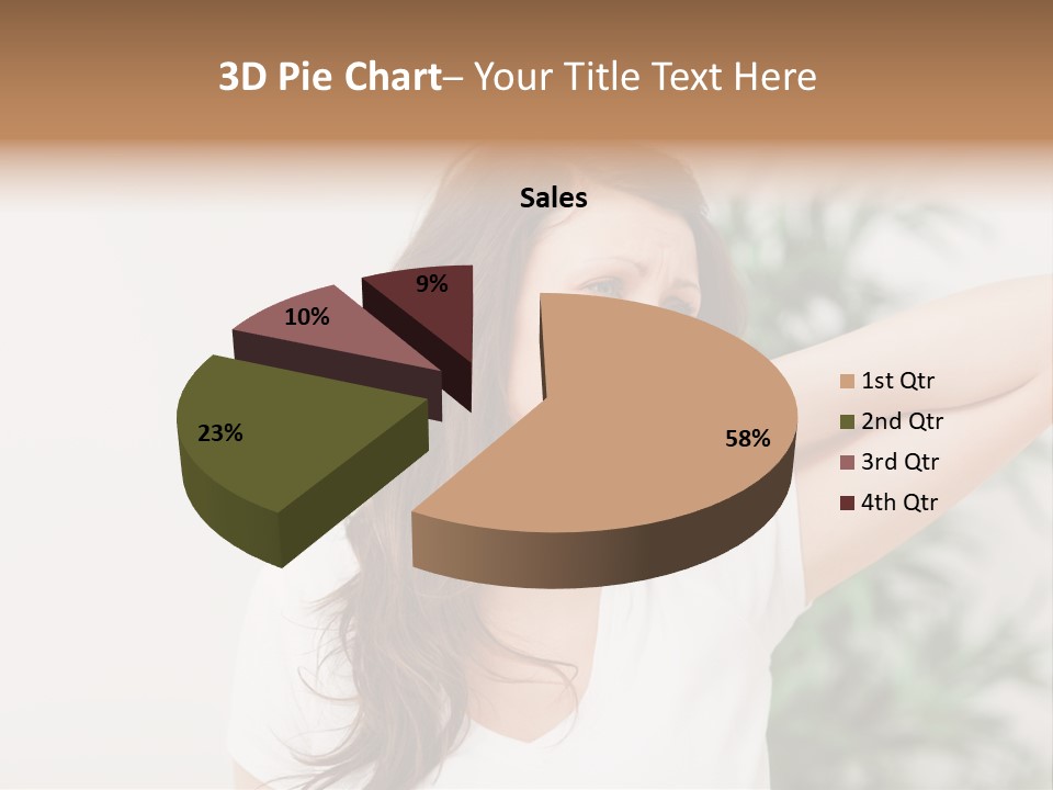 Displacement Brown Hair Touching PowerPoint Template