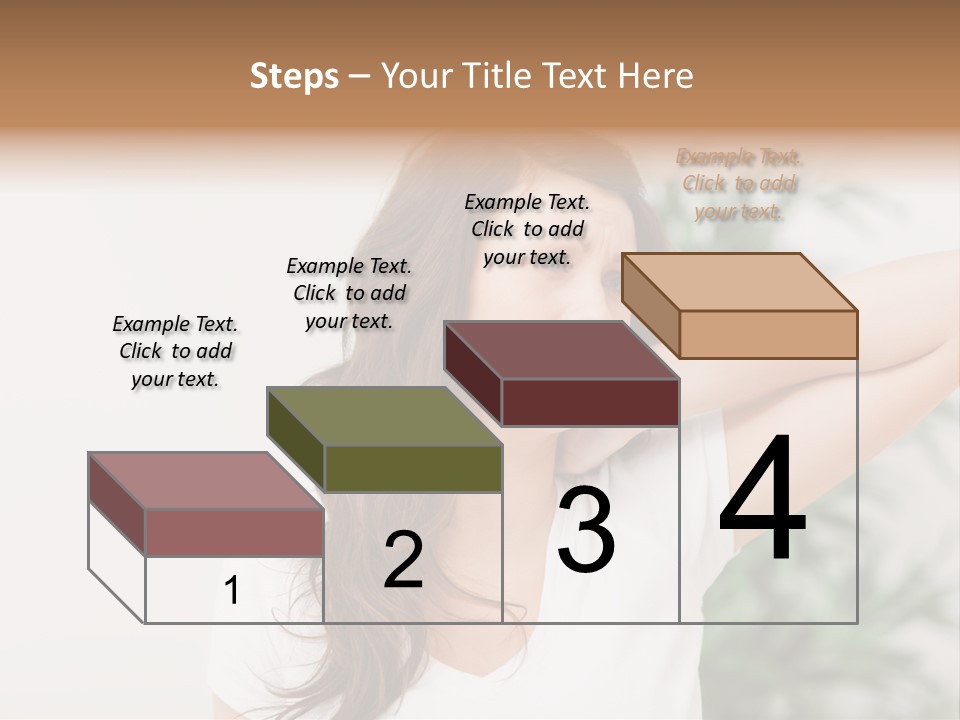 Displacement Brown Hair Touching PowerPoint Template