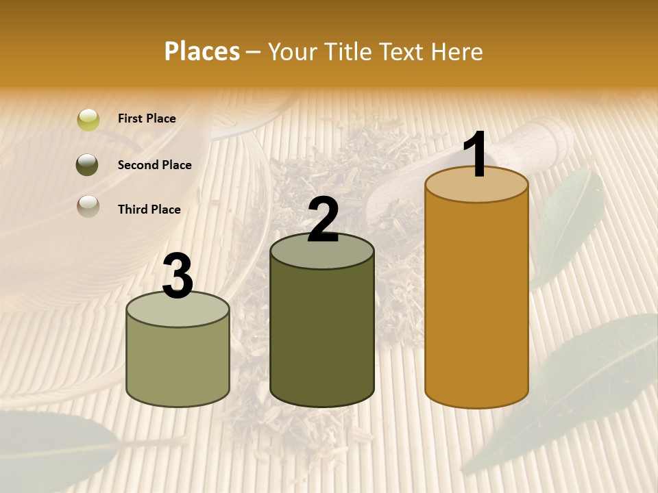 A Cup Of Tea Next To A Wooden Spoon PowerPoint Template