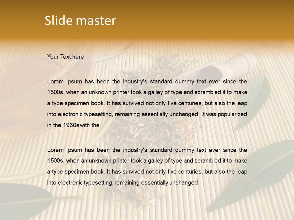 A Cup Of Tea Next To A Wooden Spoon PowerPoint Template