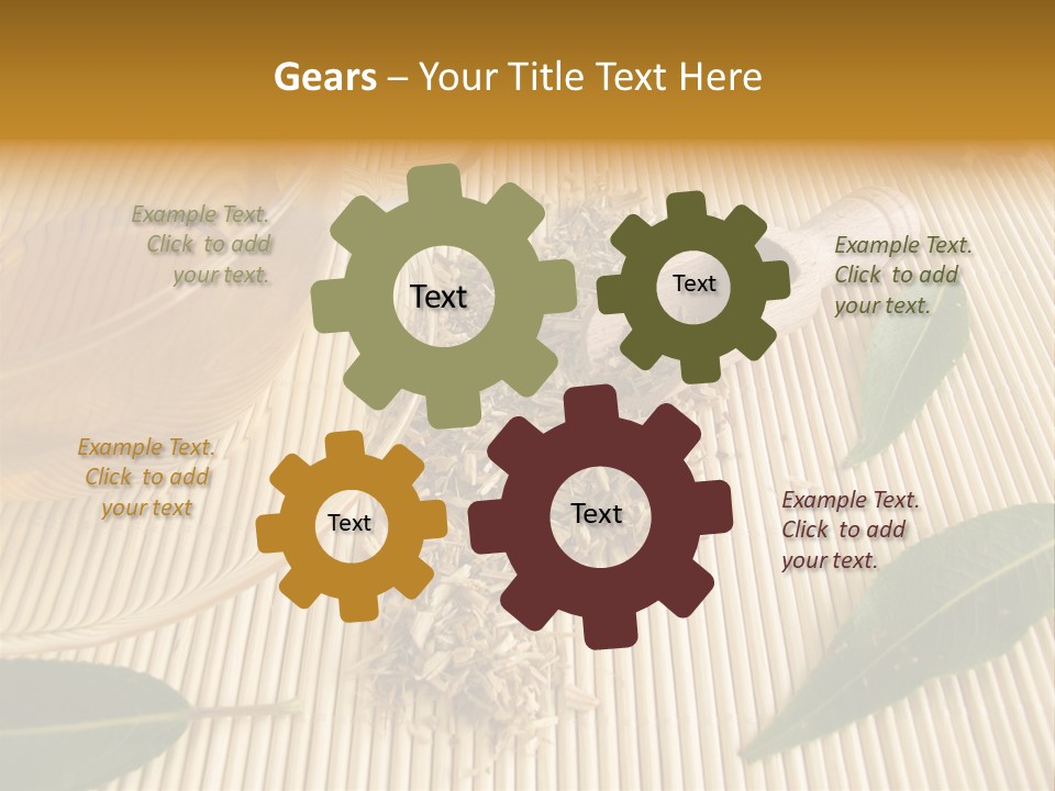 A Cup Of Tea Next To A Wooden Spoon PowerPoint Template