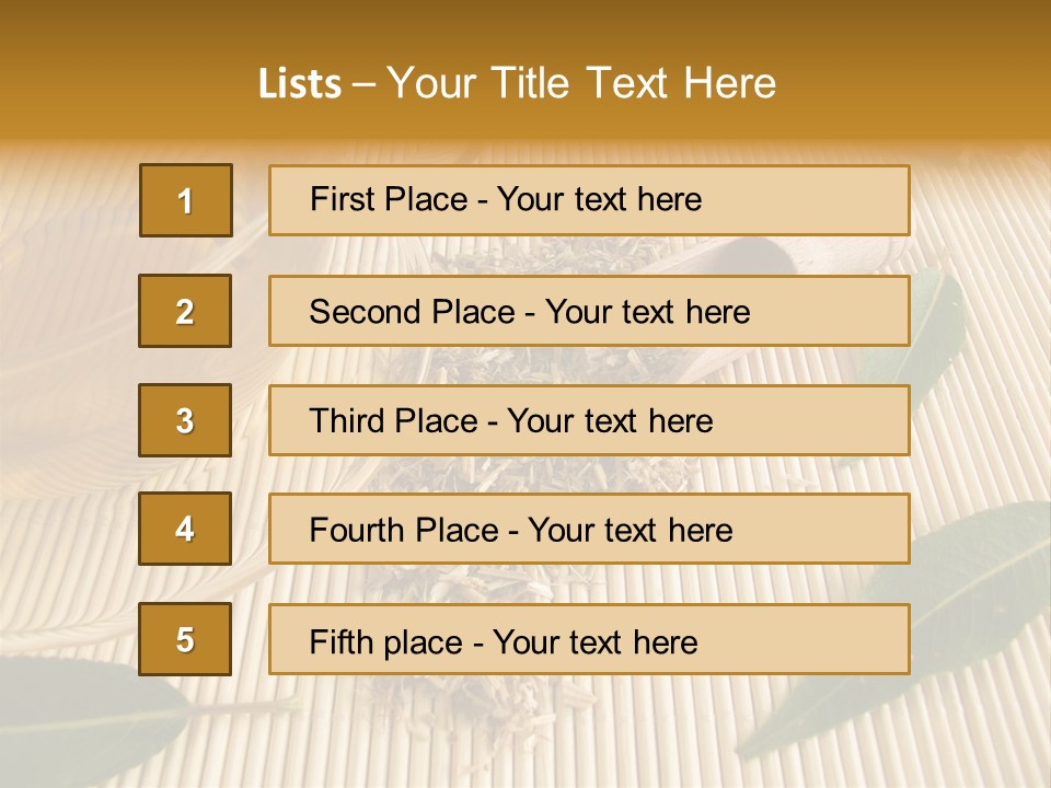 A Cup Of Tea Next To A Wooden Spoon PowerPoint Template