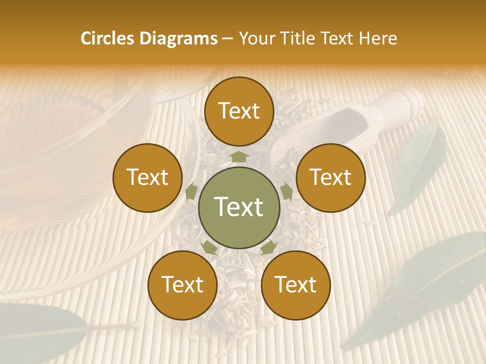 A Cup Of Tea Next To A Wooden Spoon PowerPoint Template