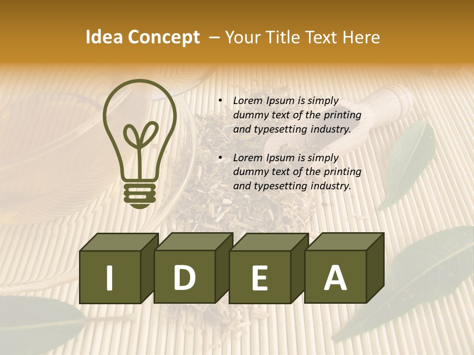 A Cup Of Tea Next To A Wooden Spoon PowerPoint Template