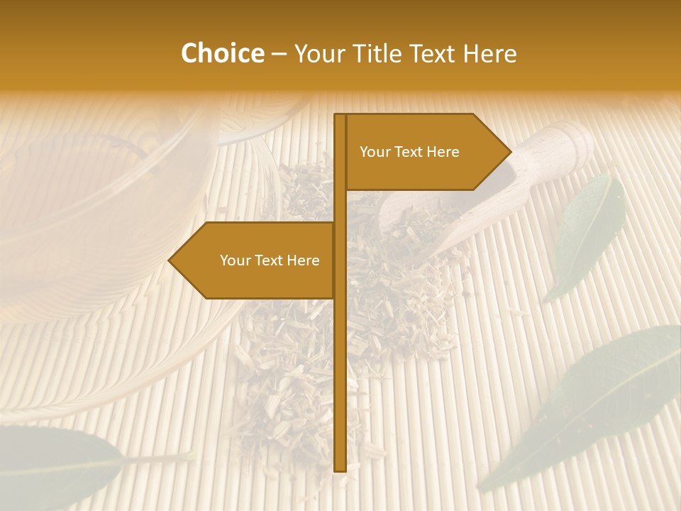 A Cup Of Tea Next To A Wooden Spoon PowerPoint Template