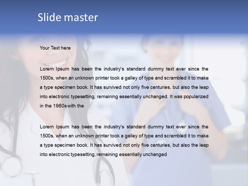 Smart Looking At Camera Indoors PowerPoint Template