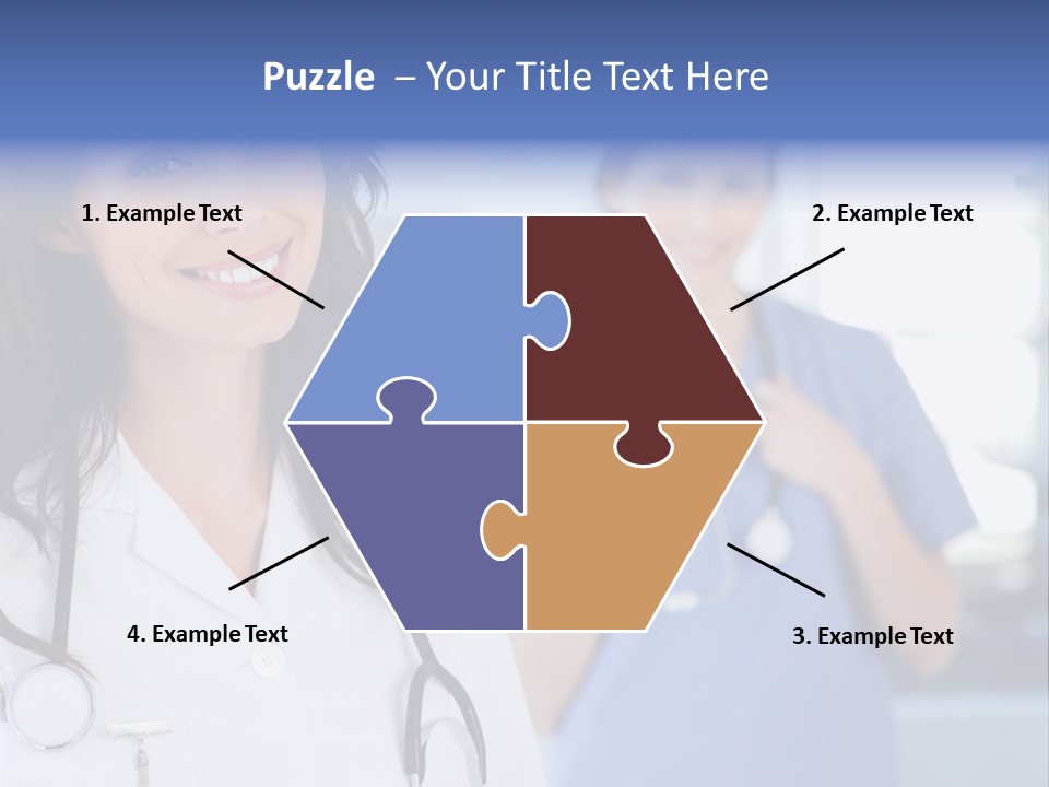 Smart Looking At Camera Indoors PowerPoint Template