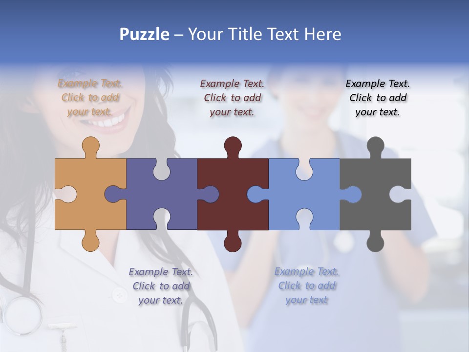 Smart Looking At Camera Indoors PowerPoint Template