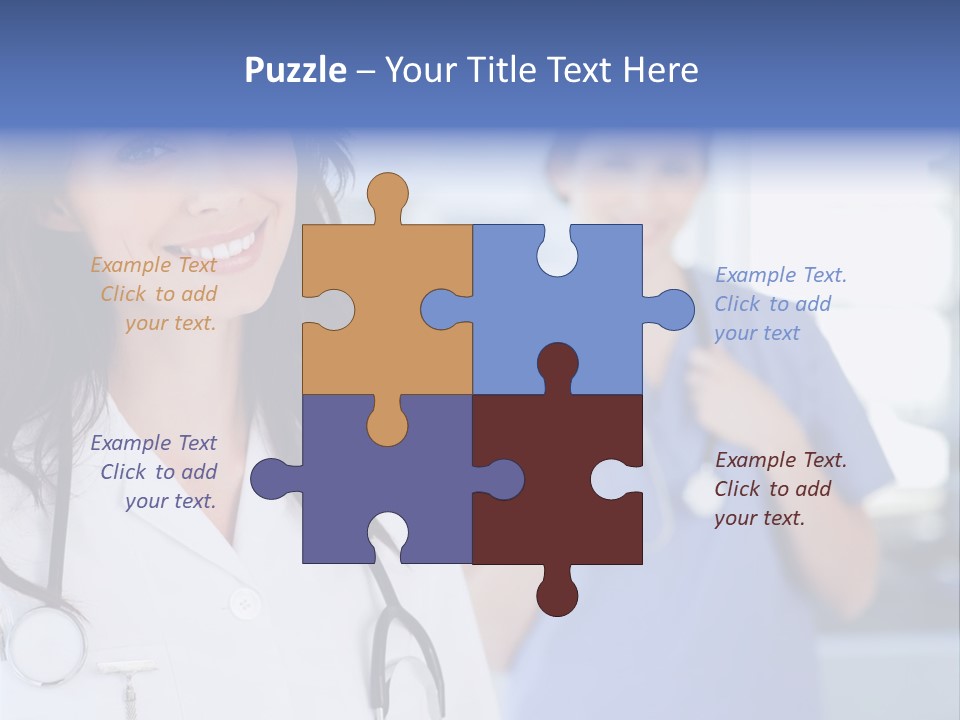 Smart Looking At Camera Indoors PowerPoint Template