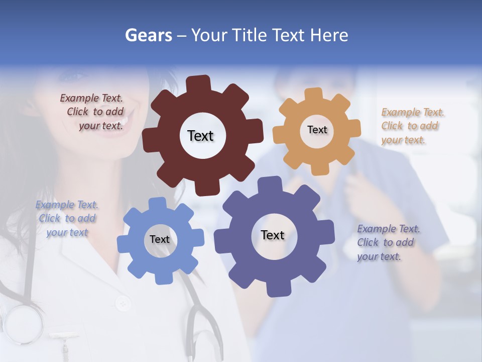 Smart Looking At Camera Indoors PowerPoint Template