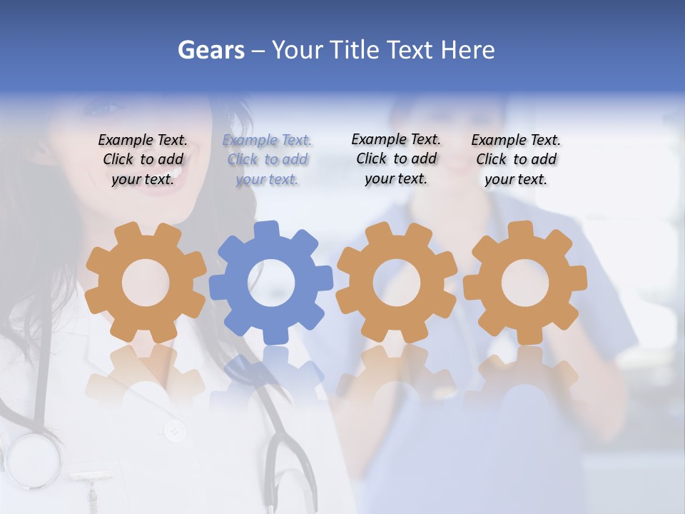 Smart Looking At Camera Indoors PowerPoint Template