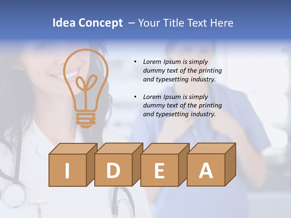 Smart Looking At Camera Indoors PowerPoint Template