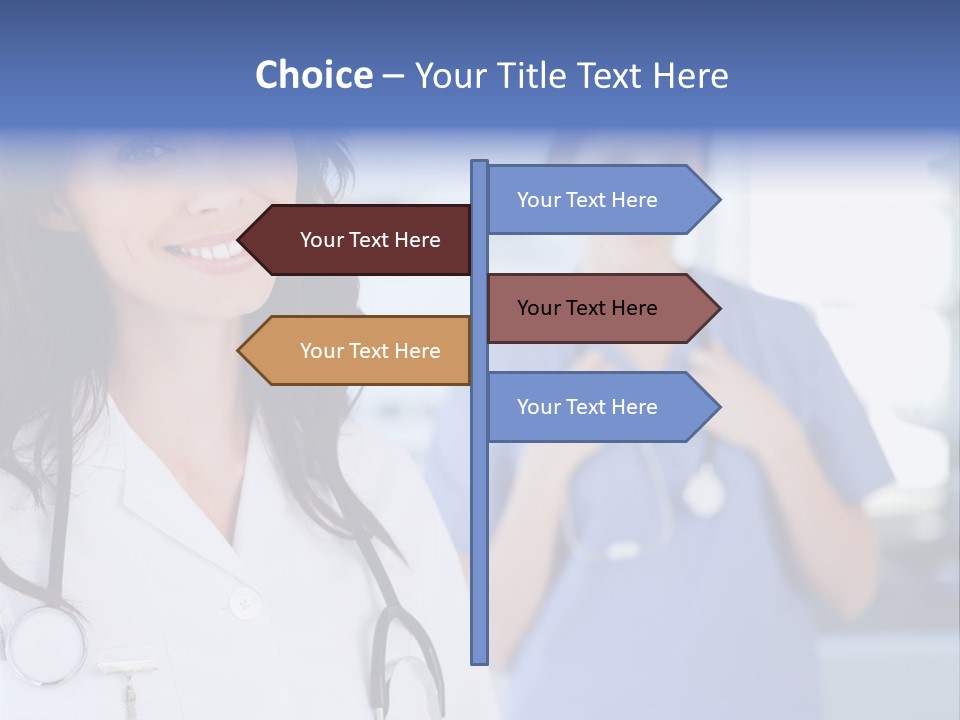 Smart Looking At Camera Indoors PowerPoint Template