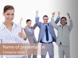 Hispanic Colleagues Portrait PowerPoint Template