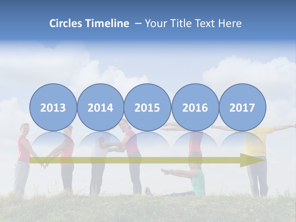 A Group Of People Standing On Top Of A Grass Covered Field PowerPoint Template