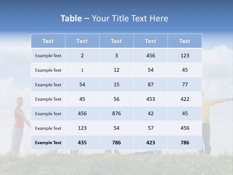 A Group Of People Standing On Top Of A Grass Covered Field PowerPoint Template