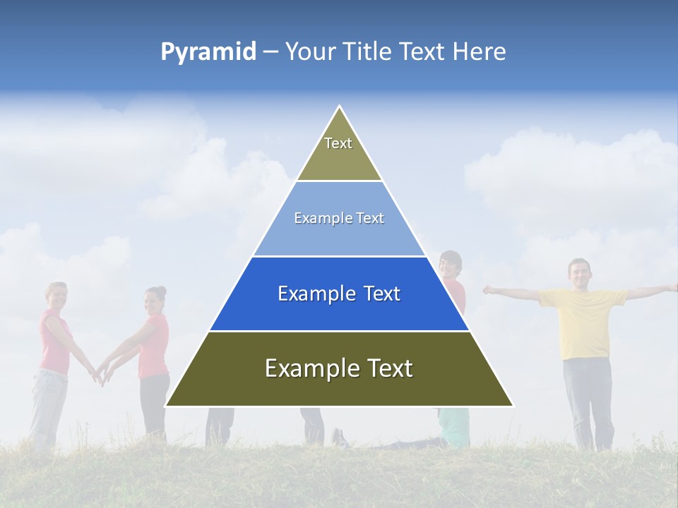 A Group Of People Standing On Top Of A Grass Covered Field PowerPoint Template