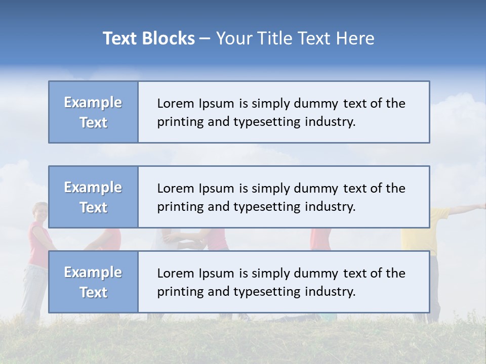 A Group Of People Standing On Top Of A Grass Covered Field PowerPoint Template