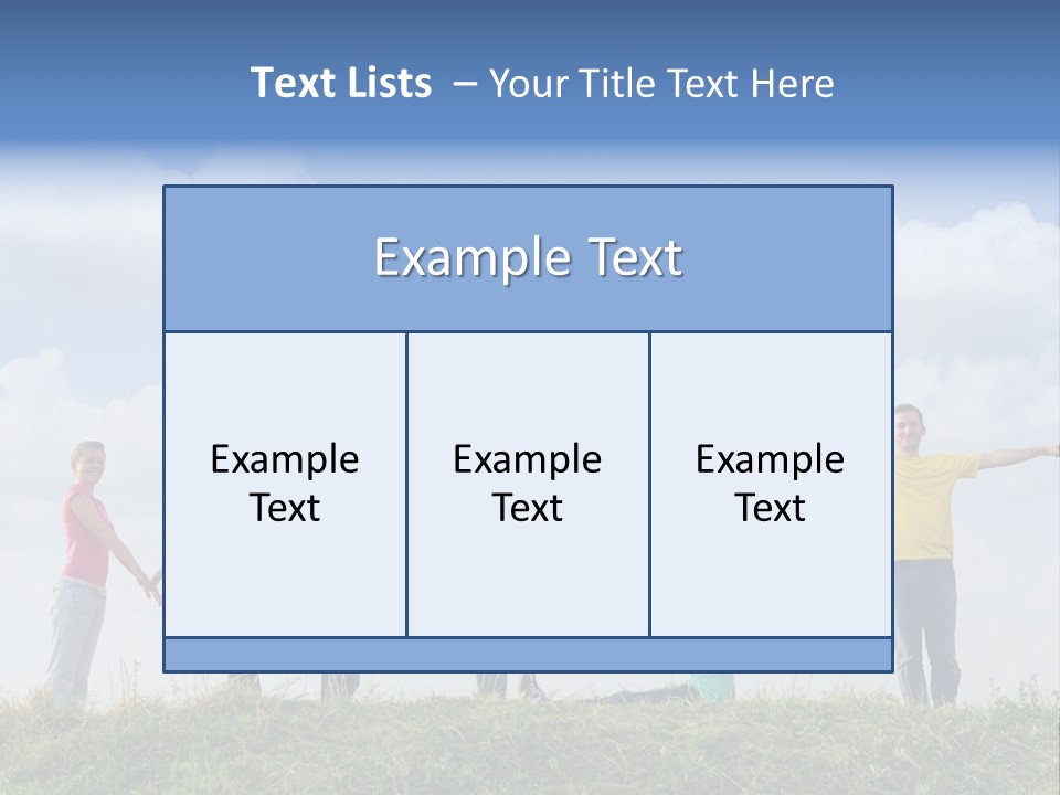 A Group Of People Standing On Top Of A Grass Covered Field PowerPoint Template