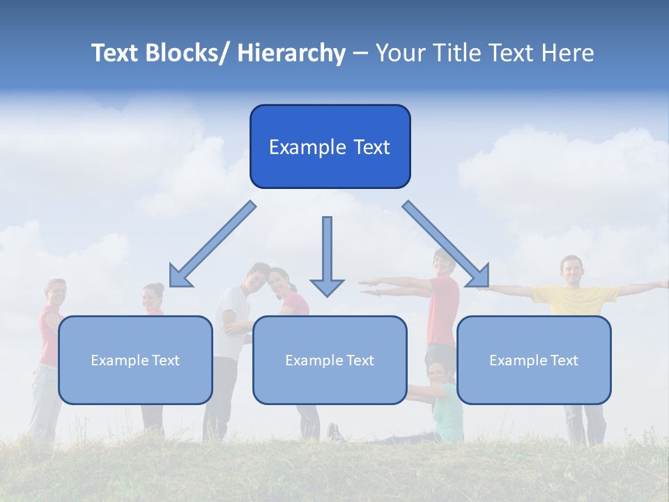 A Group Of People Standing On Top Of A Grass Covered Field PowerPoint Template