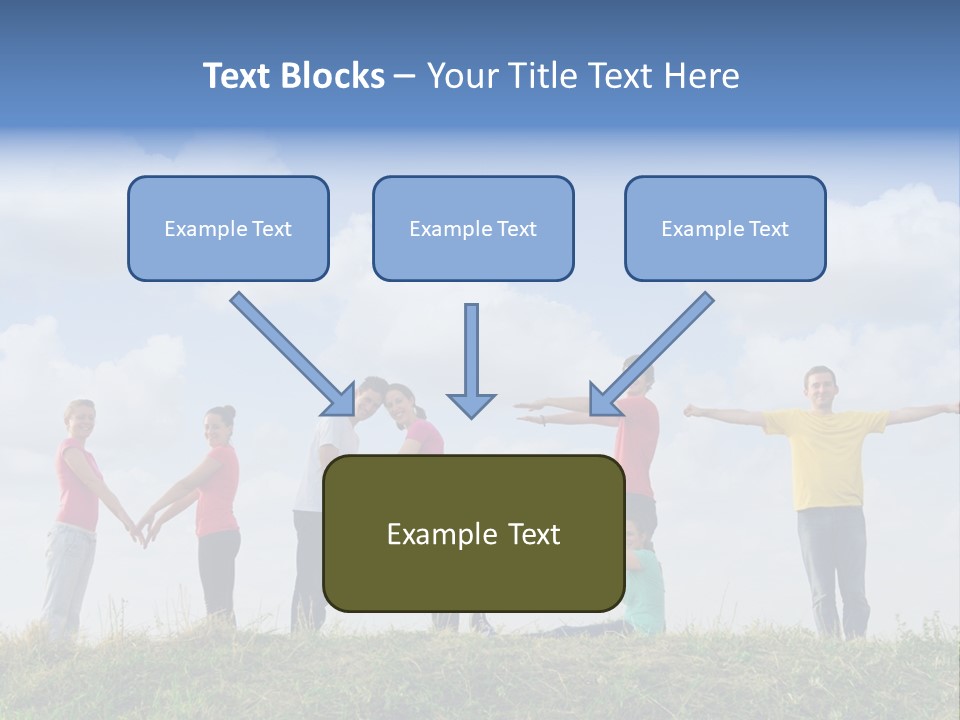 A Group Of People Standing On Top Of A Grass Covered Field PowerPoint Template