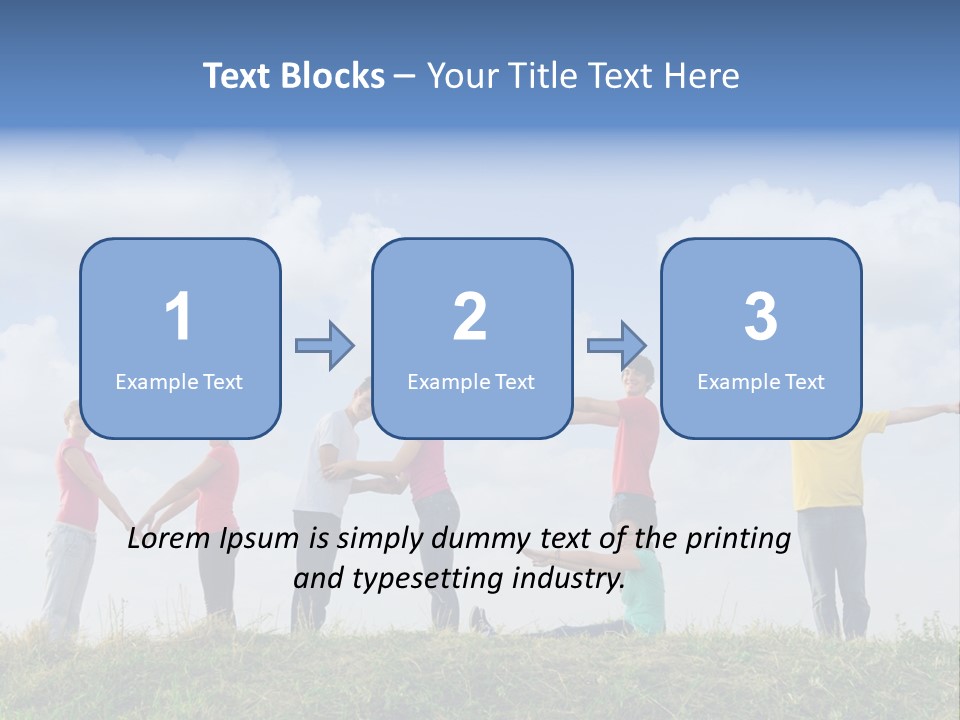 A Group Of People Standing On Top Of A Grass Covered Field PowerPoint Template