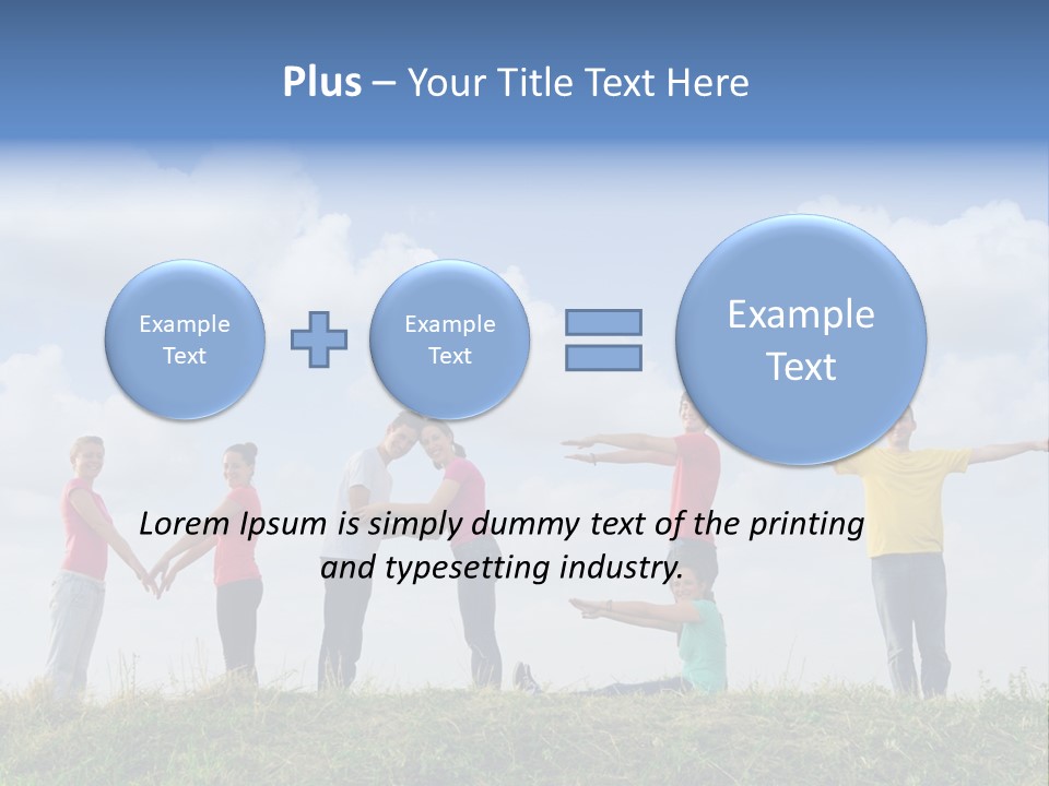 A Group Of People Standing On Top Of A Grass Covered Field PowerPoint Template