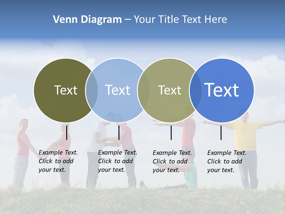A Group Of People Standing On Top Of A Grass Covered Field PowerPoint Template