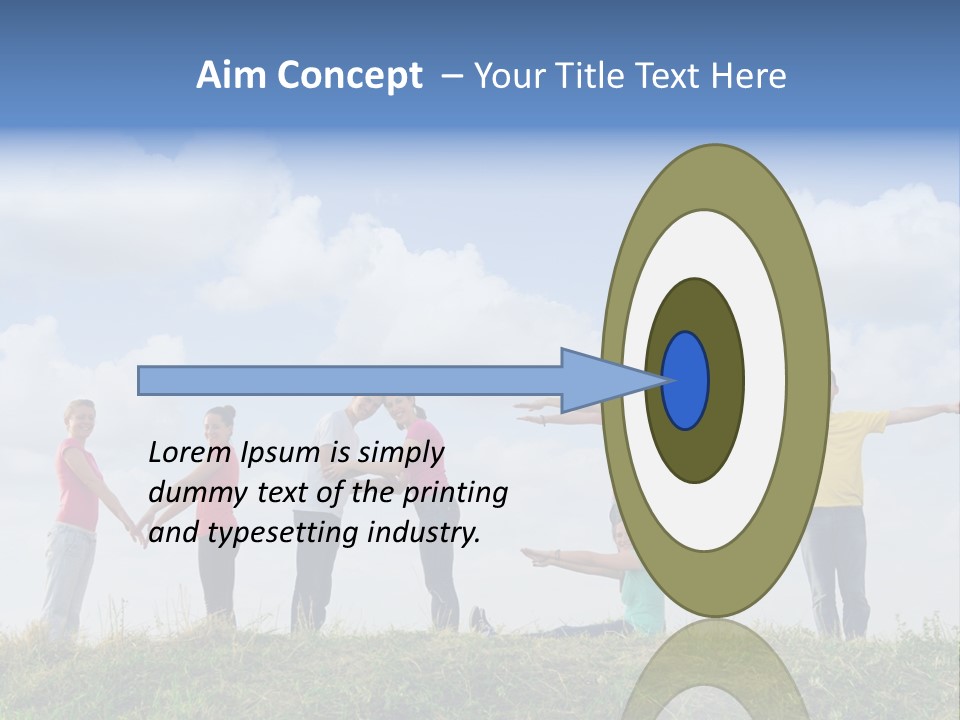 A Group Of People Standing On Top Of A Grass Covered Field PowerPoint Template