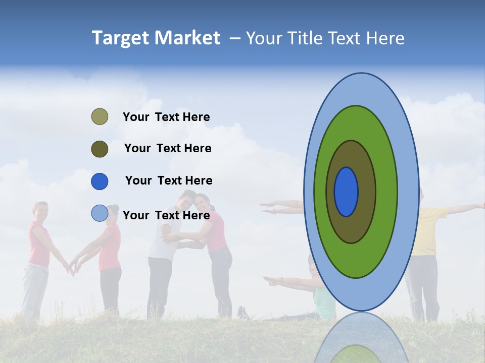 A Group Of People Standing On Top Of A Grass Covered Field PowerPoint Template